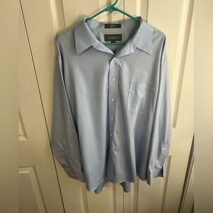 Croft & Barrow Pinpoint Non-Iron Long Sleeve Dress Shirt Mens Size 18.5 By 34/35